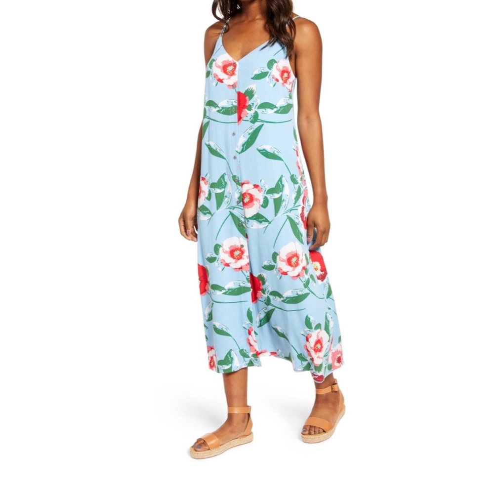 Motherchic Al Fresco Strappy Button Up Midi Dress